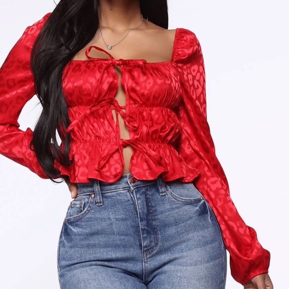 NWT Fashion Nova Loving You Too Much Satin Top - Picture 2 of 7
